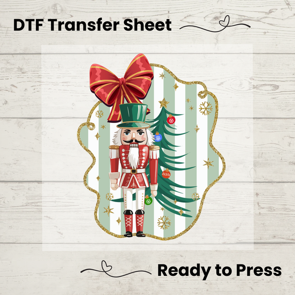 Nutcracker Christmas DTF Transfer Sheet: Ready to Press, Holiday DIY