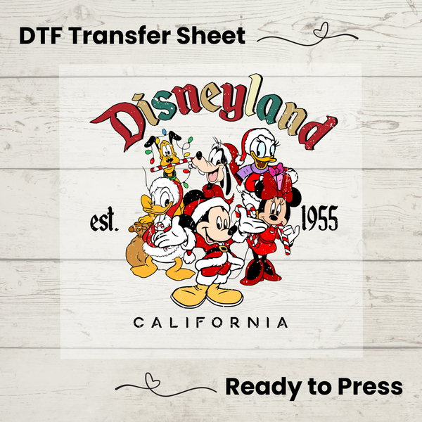 Disneyland Christmas DTF, Walt Disney World Transfer Sheet, Ready to Press, Custom Dtf, Diy Heat Transfer, T-Shirt Transfer, Disney Trip Shirt, DIY Craft, Disneyland DTF