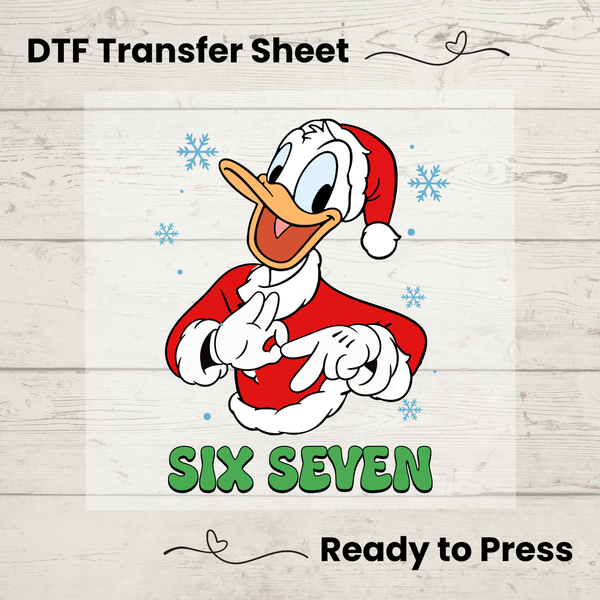 Christmas Duck DTF Transfer | Holiday Cartoon Character | Six Seven Christmas Print | Ready to Press