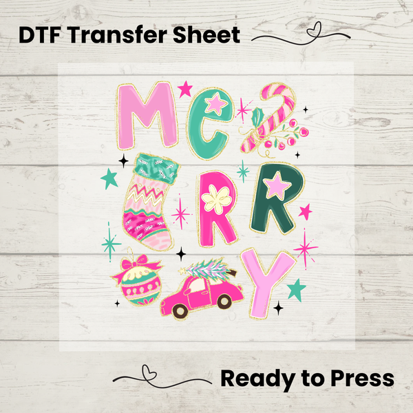 Merry Coquette DTF Transfer Sheet: Ready To Press