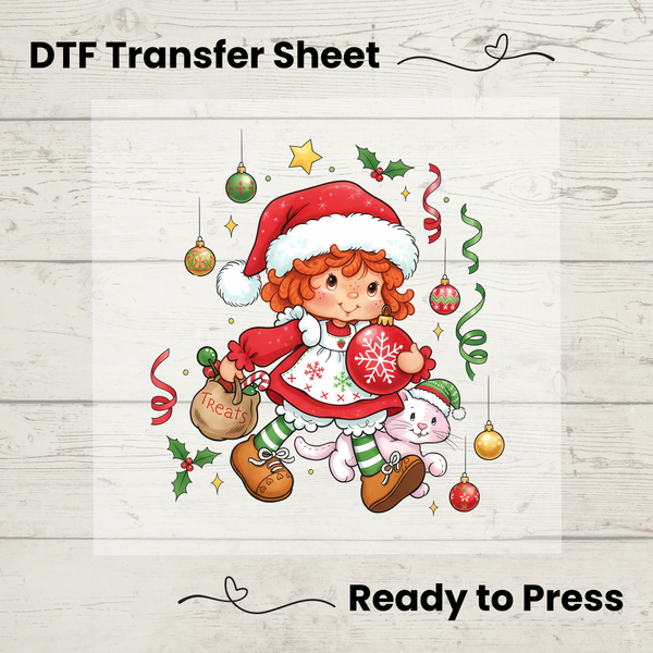 Strawberry Shortcake Cartoon DTF Transfer Sheet: Ready To Press