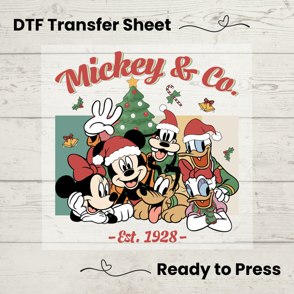 Disney Christmas Mickey and Friends DTF, Walt Disney World Transfer Sheet, Ready to Press, Custom Dtf, Diy Heat Transfer, T-Shirt Transfer, Disney Trip Shirt, DIY Craft, Mickey and Friends DTF