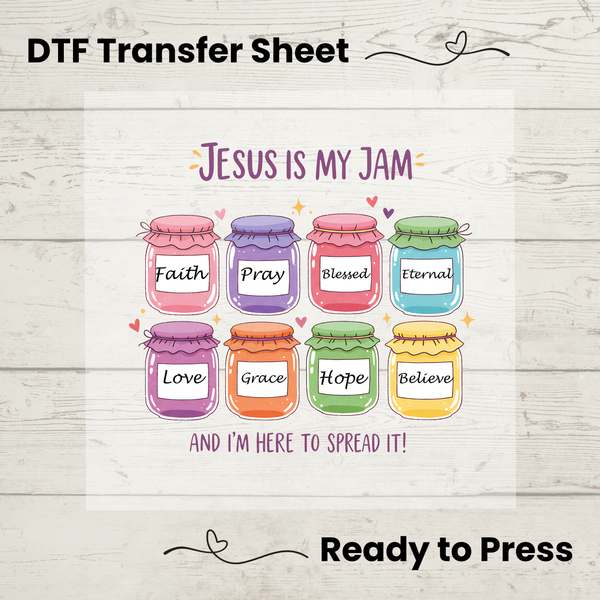 Jesus is My Jam  DTF Transfer Sheet: I"m Here to Spread It T-Shirt