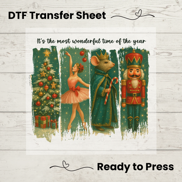 Nutcracker Christmas DTF Transfer Sheet: Ready to Press