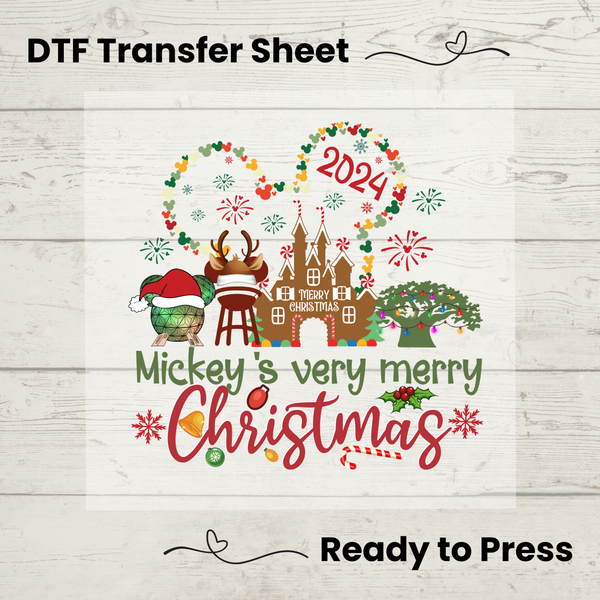 Mickey's Very Merry Christmas Party 2024 DTF, Walt Disney World Transfer Sheet, Ready to Press, Custom Dtf, Diy Heat Transfer, T-Shirt Transfer, Disney Trip Shirt, DIY Craft, Mickey's Very Merry Christmas