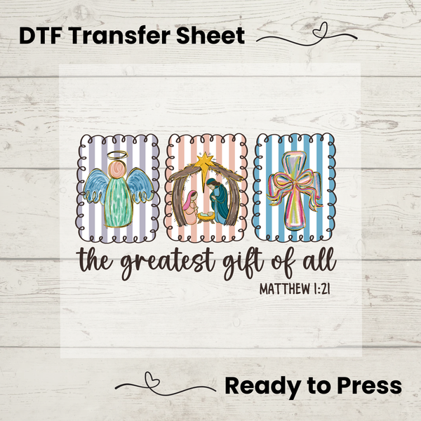The Greatest Gift of All DTF: Ready To Press, Matthew 1:21