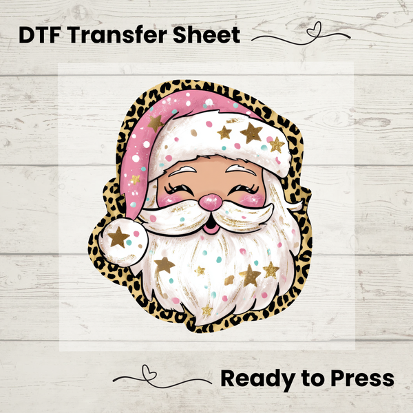 Preppy Santa DTF Transfer: Christmas Apparel, DIY Craft