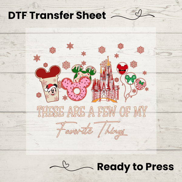 These Are A Few Of My Favorite Things DTF, Disney Castle Christmas