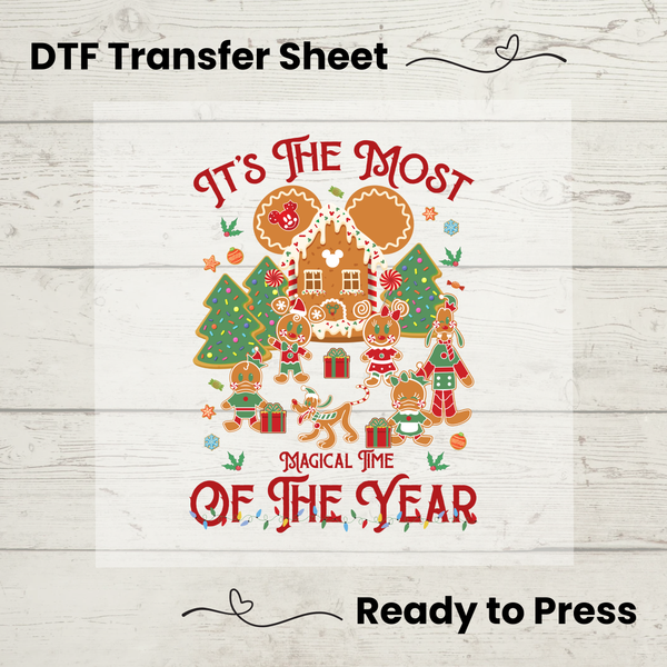 Disney Christmas Gingerbread DTF, Walt Disney World Transfer Sheet, Ready to Press, Custom Dtf, Diy Heat Transfer, T-Shirt Transfer, Disney Trip Shirt, DIY Craft, Disney DTF