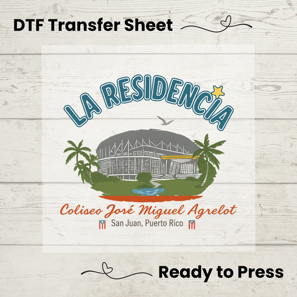 DTMF La Residencia DTF: Ready to Press, Puerto Rico T-shirt