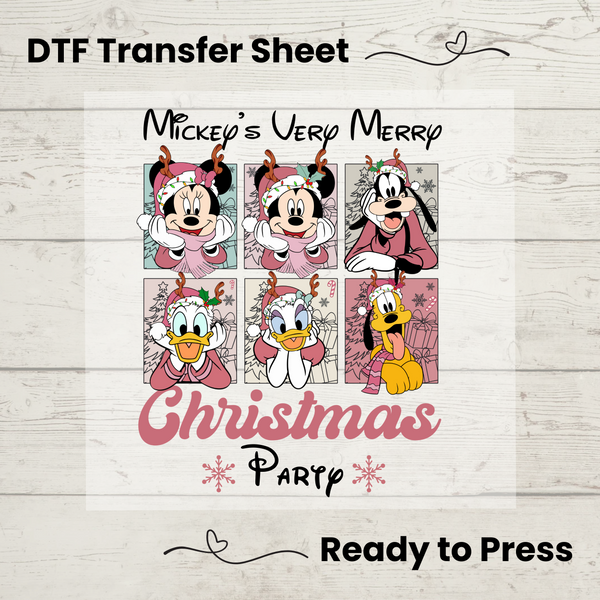 Mickey's Very Merry Christmas Party DTF, Walt Disney World Transfer Sheet, Ready to Press, Custom Dtf, Diy Heat Transfer, T-Shirt Transfer, Disney Trip Shirt, DIY Craft, Mickey's Very Merry Christmas