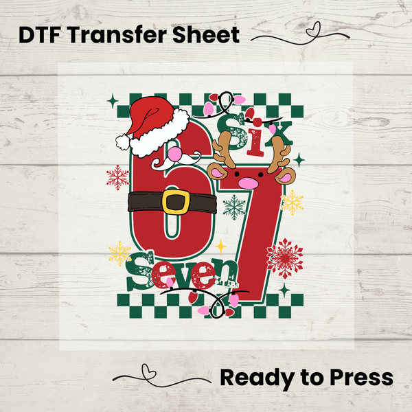 Six Seven Meme Christmas  DTF: Ready To Press, Funny Christmas Shirt