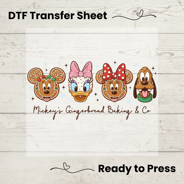 Gingerbread Holiday Friends DTF Transfer | Cute Christmas Cookie Characters | Ready to Press