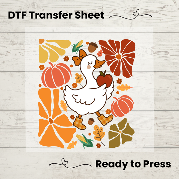 Fall Silly Goose DTF Transfer Sheet: Ready to Press, DIY Shirt