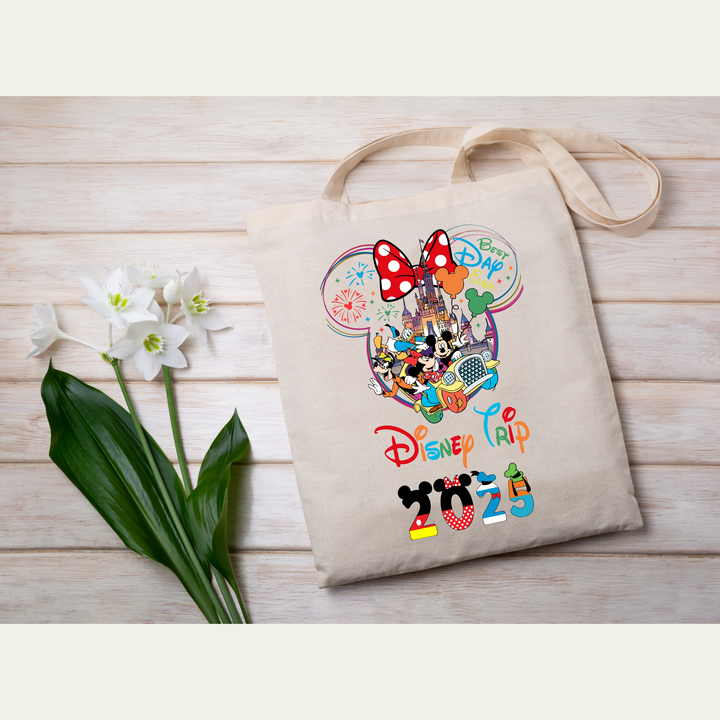 Disney Family Vacation 2025 DTF Transfer – Ready-to-press Minnie Ears heat transfer for DIY vacation shirts.
