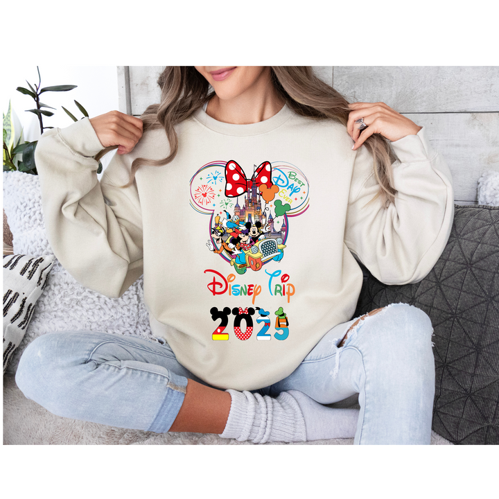 Disney Family Vacation 2025 DTF Transfer – Ready-to-press Minnie Ears heat transfer for DIY vacation shirts.