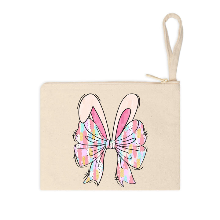 A whimsical pastel bow and bunny ears design, perfect for festive spring fashion and Easter apparel.