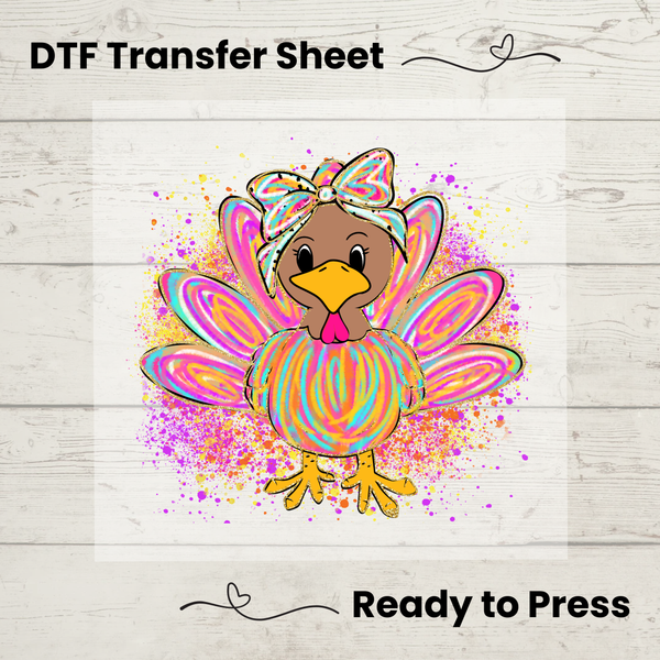 Coquette Thanksgiving Turkey DTF Transfer Sheet: Ready to Press