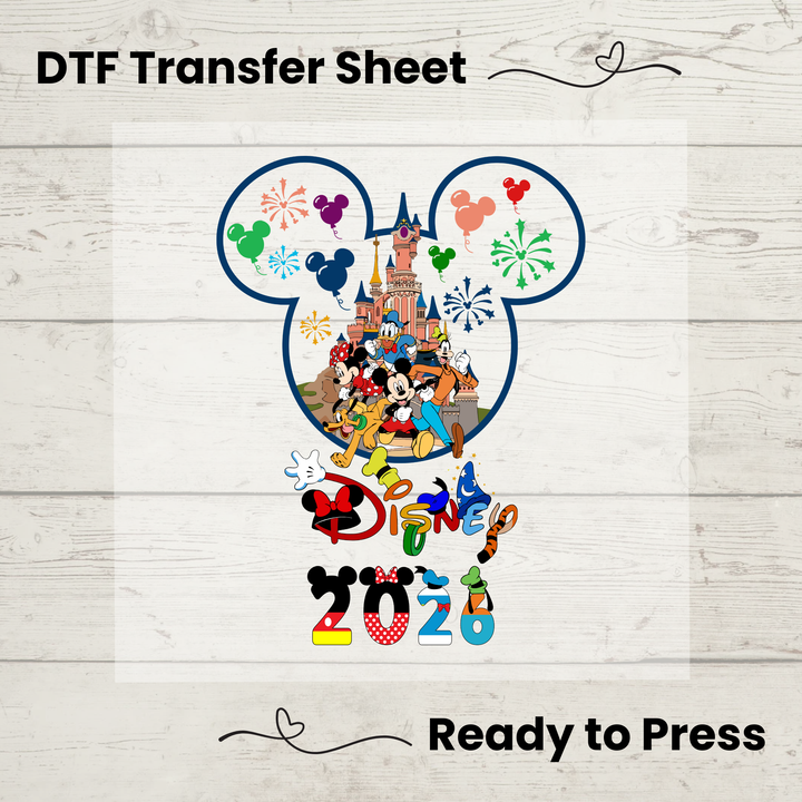 Disney Family Vacation 2025 DTF Transfer | Mickey Ears Heat Transfer ...