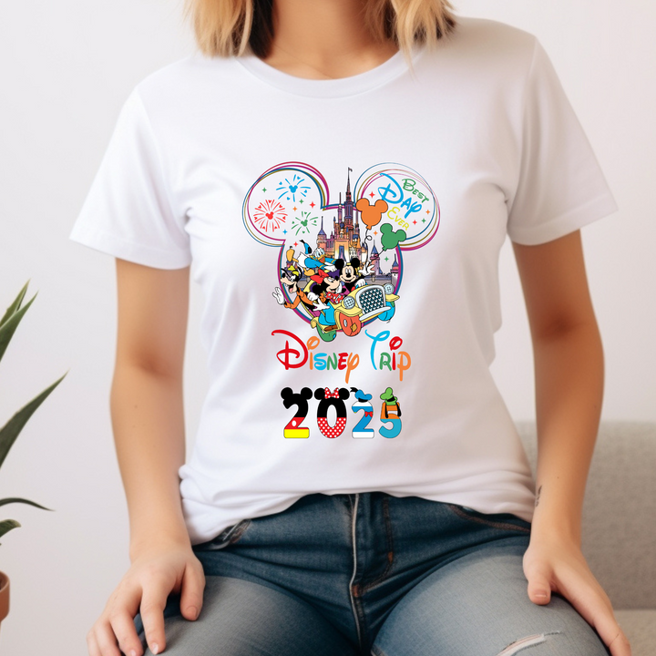 Disney Family Vacation 2025 DTF Transfer – Mickey Ears ready-to-press heat transfer for custom matching shirts.