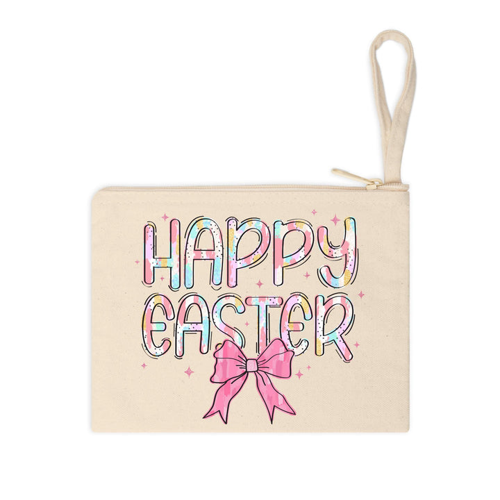 Vibrant Happy Easter heat transfer, ready to press on tote bags, hoodies, and t-shirts.
