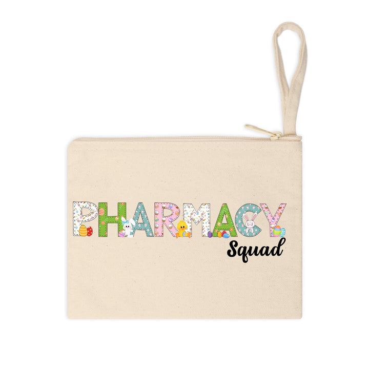 Festive pharmacy print with bright seasonal graphics, ready to press on scrubs, tote bags, and work apparel.
