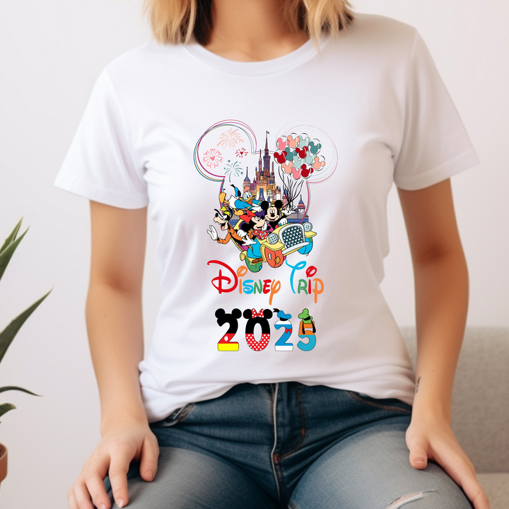 Disney Family Vacation 2025 DTF Transfer – Mickey Ears ready-to-press heat transfer for custom matching shirts.
