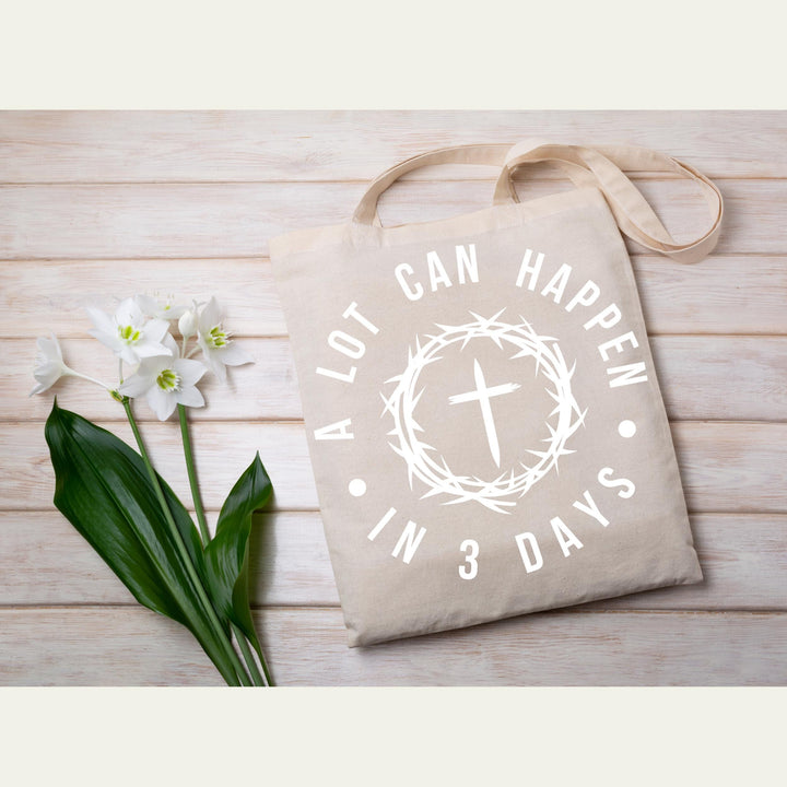Christian-themed transfer highlighting Easter's powerful message, with crown of thorns and bold text.