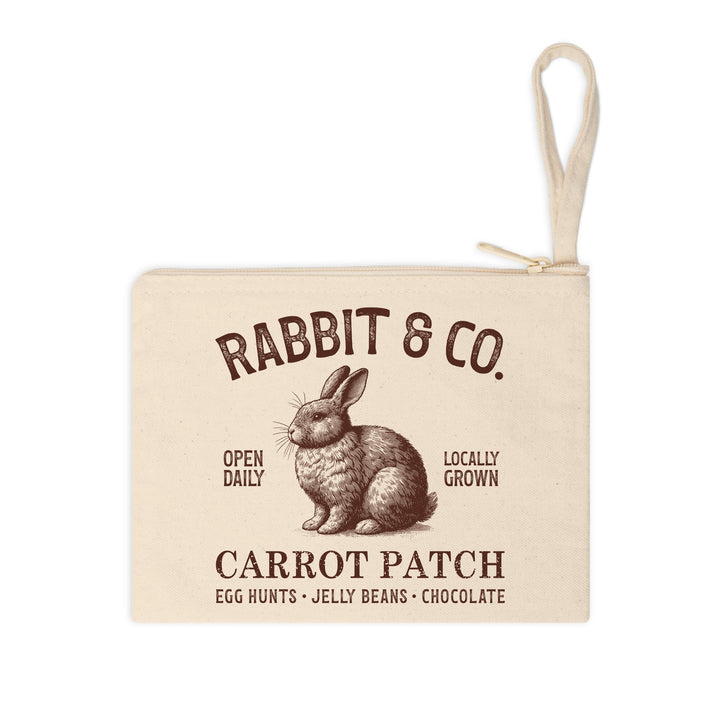 Timeless Easter bunny print featuring a black-and-white sketched rabbit with classic market lettering.