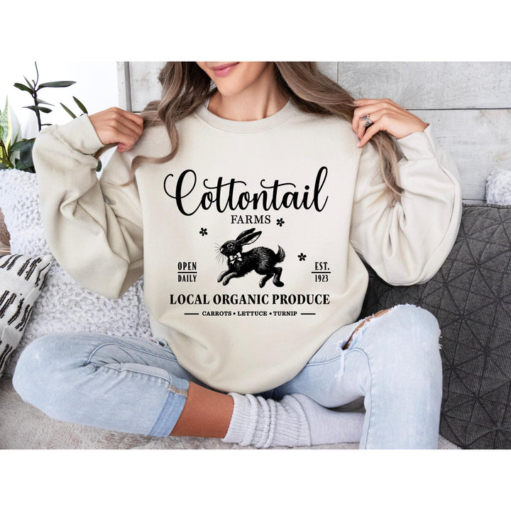 Timeless country-style Easter bunny print, perfect for spring fashion and farmhouse decorations.