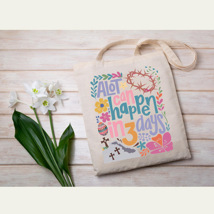 Inspirational Easter transfer sheet with cross, flowers, crown of thorns, and meaningful Christian phrase.