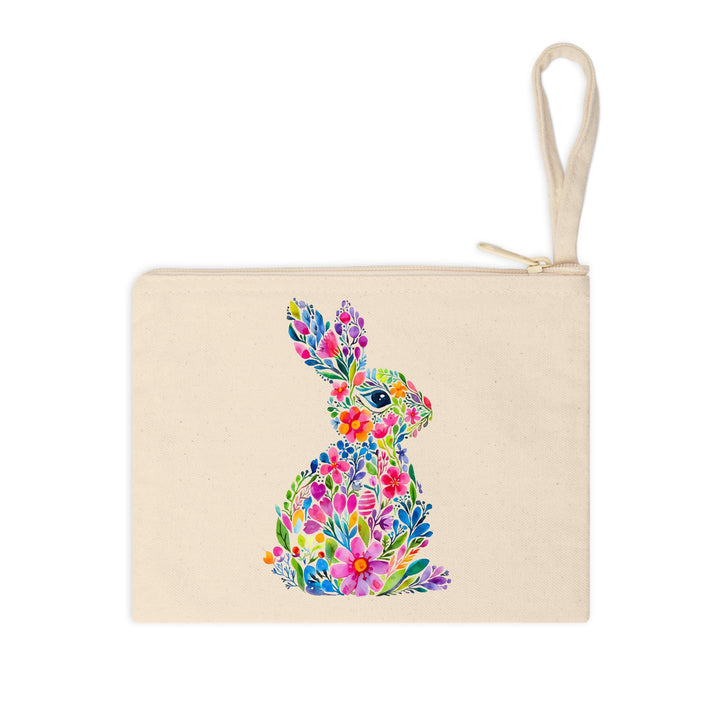 Ready-to-press DTF transfer of a floral bunny, designed with bright, eye-catching flowers for a springtime look.