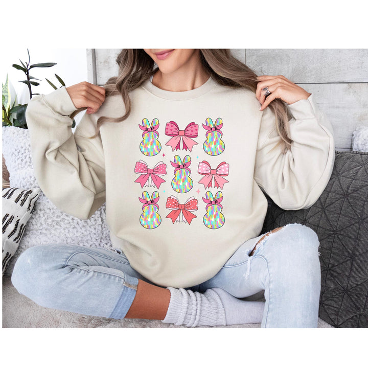 Coquette Aesthetic Easter Bunny Heat Transfer - Ready to Press Pastel Bow Design for DIY Shirts