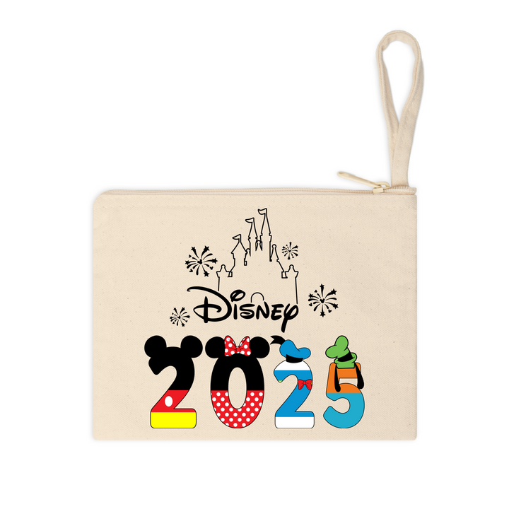 Disney Family Vacation 2025 DTF Transfer – Ready-to-press heat transfer featuring Mickey-inspired numbers, Cinderella Castle, and fireworks
