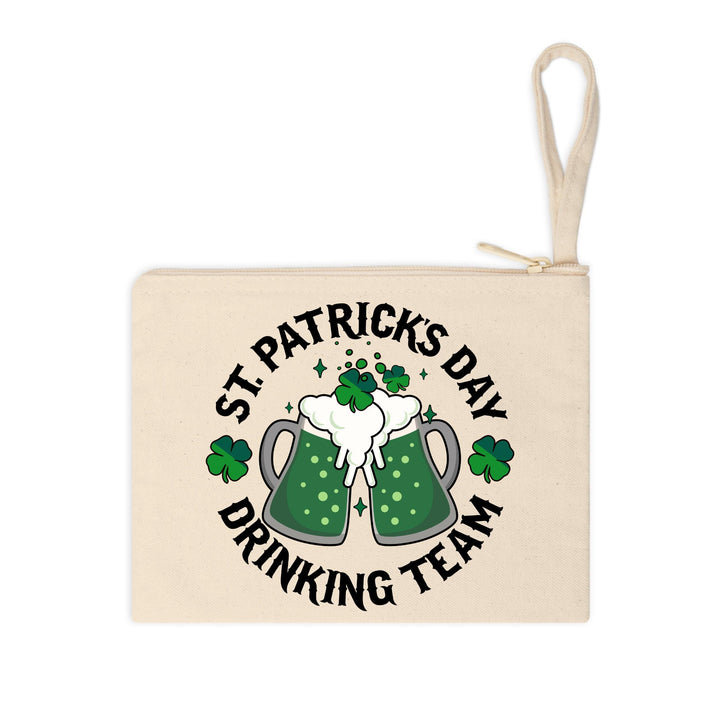 St. Patrick’s Day Drinking Team DTF transfer with two festive green beer mugs, shamrocks, and bold text, ideal for DIY festive apparel