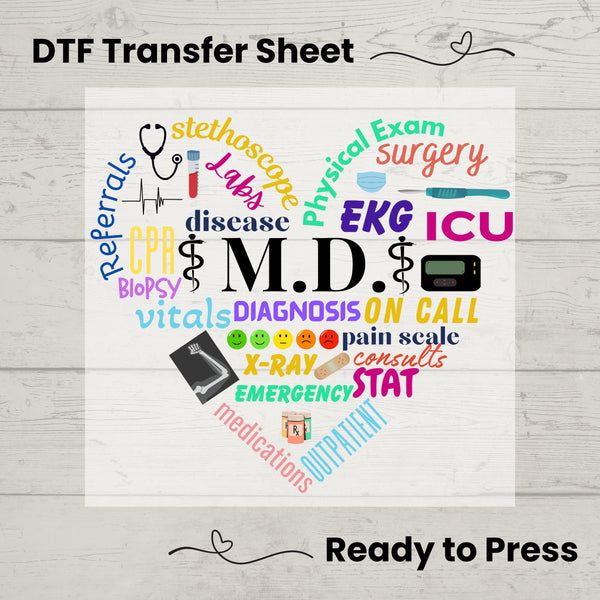 Medical Doctor DTF, Dtf Transfer Sheet, Ready to Press, Custom Dtf, Diy Heat Transfer, T-Shirt Transfer, Doctor Shirt