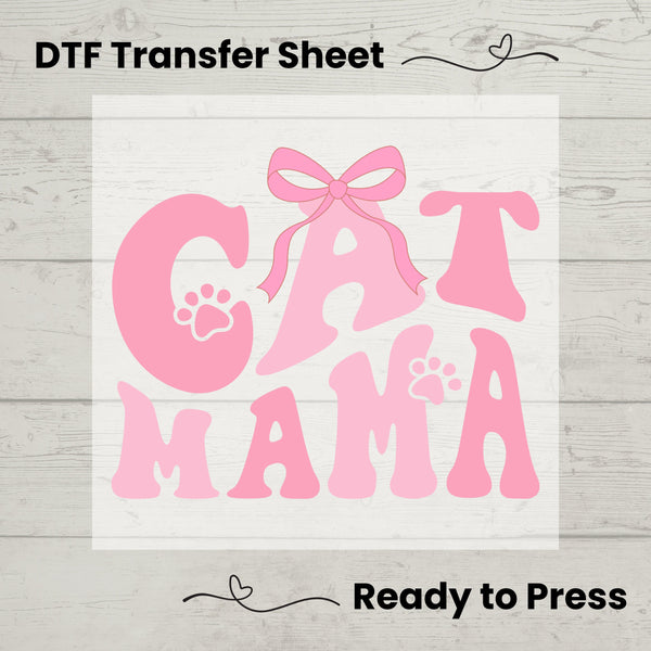 Coquette Cat Mama DTF, Dtf Transfer Sheet, Ready to Press, Custom Dtf, Diy Heat Transfer, T-Shirt Transfer, Coquette Aesthetic  Shirt