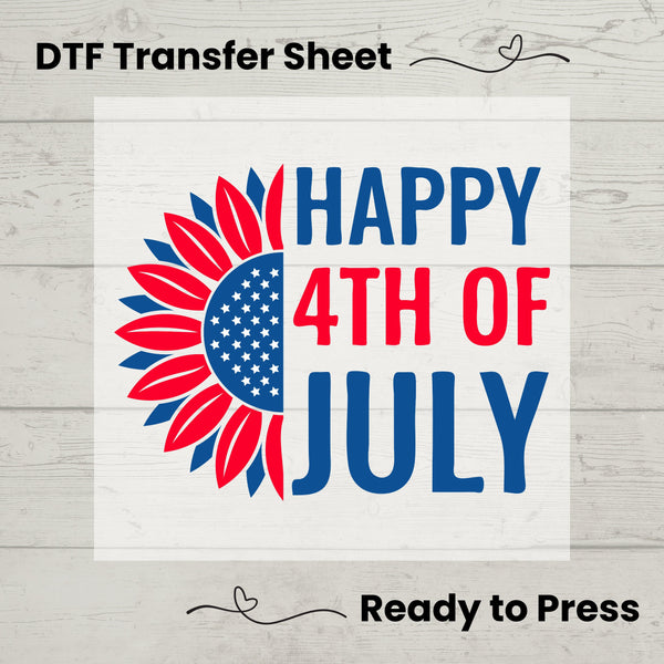 Happy 4th of July DTF, Dtf Transfer Sheet, Ready to Press, Custom Dtf, Diy Heat Transfer, T-Shirt Transfer, Craft Decor, 4th of July Shirt