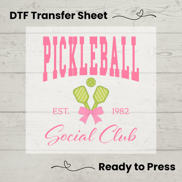 Coquette Pickleball DTF, Dtf Transfer Sheet, Ready to Press, Custom Dtf, Diy Heat Transfer, T-Shirt Transfer, Coquette Aesthetic Shirt