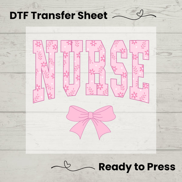 Coquette Nurse DTF, Dtf Transfer Sheet, Ready to Press, Custom Dtf, Diy Heat Transfer, Coquette Aesthetic  Shirt