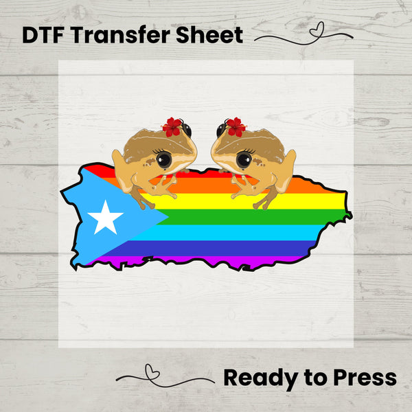 Puerto Rico Pride Month DTF, DTf Transfer Sheet, Ready to Press, Custom Dtf, DIY Heat Transfer, TShirt Transfer, Puerto Rico Flag Shirt