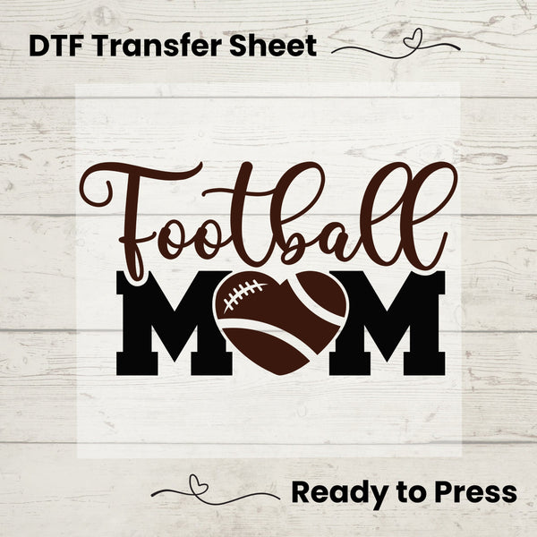 Football Mom DTF, Dtf Transfer Sheet, Ready to Press, Custom Dtf, Diy Heat Transfer, T-Shirt Transfer, Football Mom Shirt