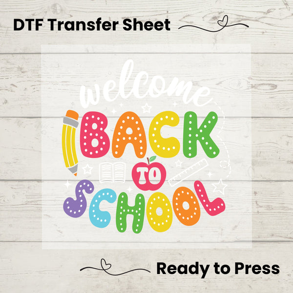 Back To School DTF, Dtf Transfer Sheet, Ready to Press, Custom Dtf, Diy Heat Transfer, T-Shirt Transfer, Teacher Shirt