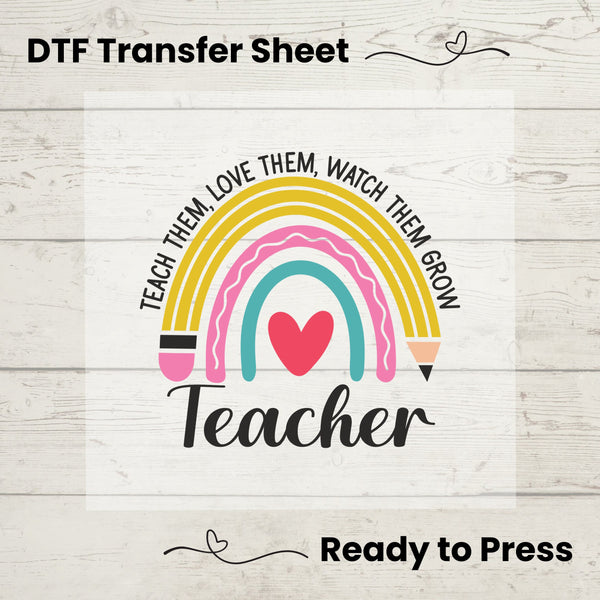 Teacher DTF, Dtf Transfer Sheet, Ready to Press, Custom Dtf, Diy Heat Transfer, T-Shirt Transfer, Teacher Shirt