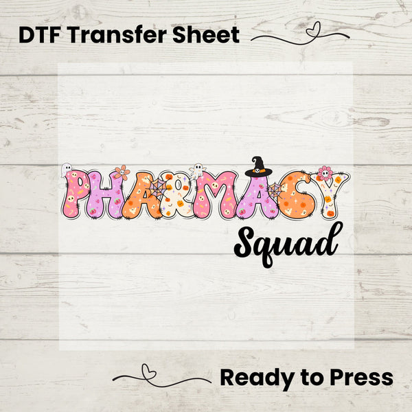 Pharmacy Squad DTF, Dtf Transfer Sheet, Ready to Press, Custom Dtf, Diy Heat Transfer, T-Shirt Transfer, Pharmacy Halloween Shirt