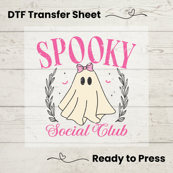 Coquette Spooky Social Club DTF, Dtf Transfer Sheet, Ready to Press, Custom Dtf, Diy Heat Transfer, Coquette Aesthetic  Shirt