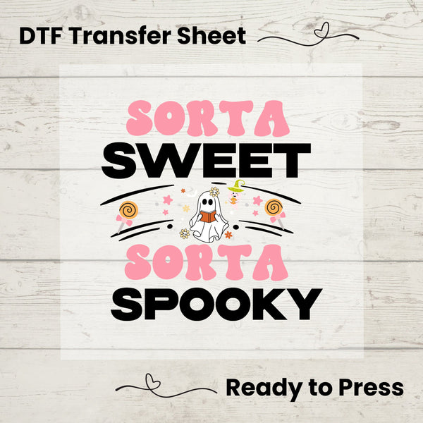 Sorta Sweet Sorta Spooky DTF, Dtf Transfer Sheet, Ready to Press, Custom Dtf, Diy Heat Transfer, Fall Season Vibes, Autumn TShirt