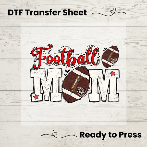 Football Mom DTF, Dtf Transfer Sheet, Ready to Press, Custom Dtf, Diy Heat Transfer, T-Shirt Transfer, Football Mom Shirt
