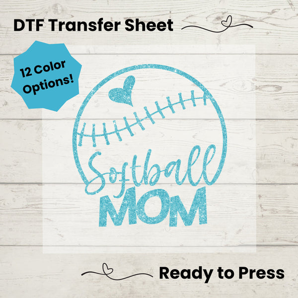 Softball Mom DTF, Dtf Transfer Sheet, Ready to Press, Custom Dtf, Diy Heat Transfer, T-Shirt Transfer, Softball Mom Shirt