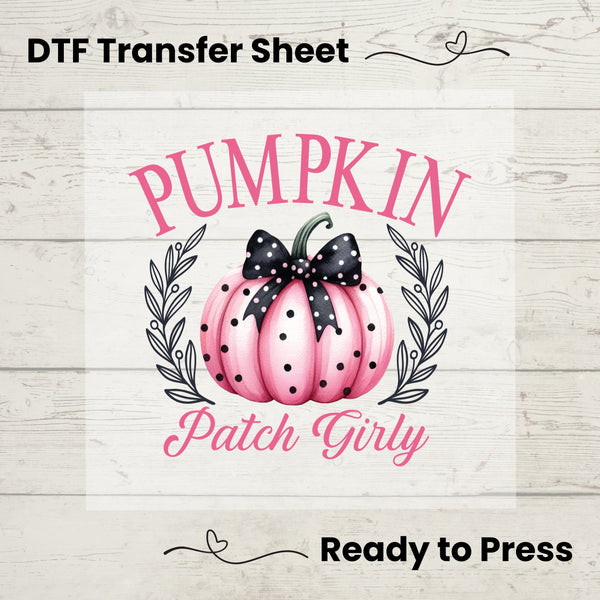 Coquette Pumpkin Patch Girly DTF, Dtf Transfer Sheet, Ready to Press, Custom Dtf, Diy Heat Transfer, Coquette Aesthetic  Shirt